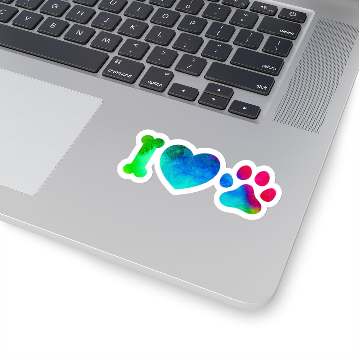 Paw Print Kiss-Cut Stickers - I Love Dogs