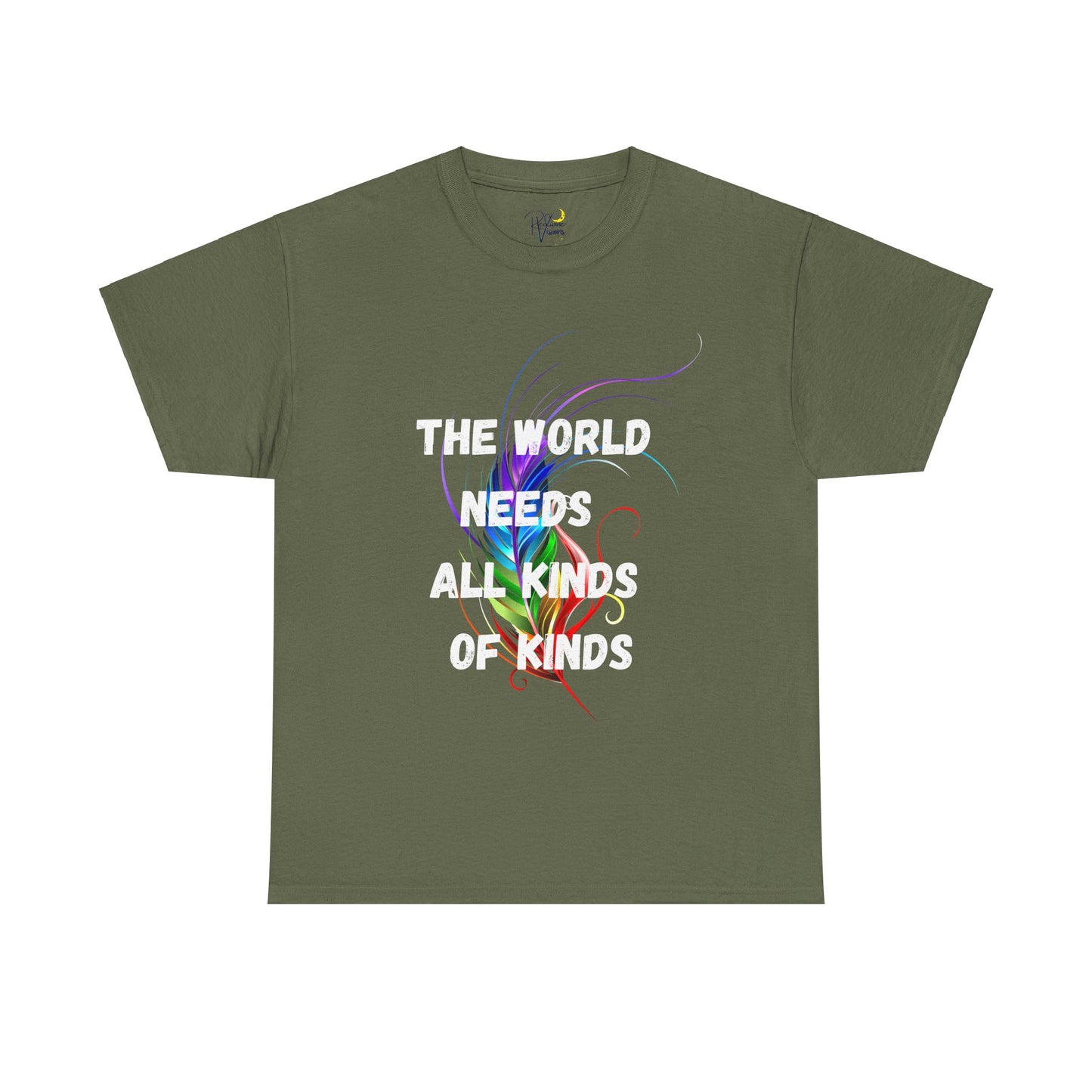 Colorful Feather Unisex Tee - The World Needs All Kinds of Kinds