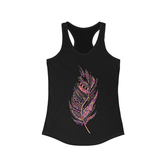 Colorful Feather Tank Top - Women's Racerback Tank