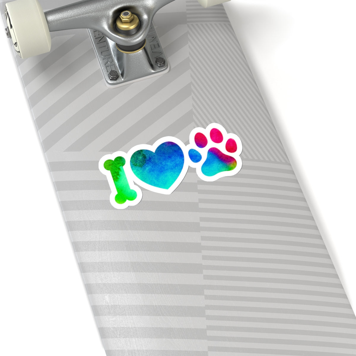 Paw Print Kiss-Cut Stickers - I Love Dogs