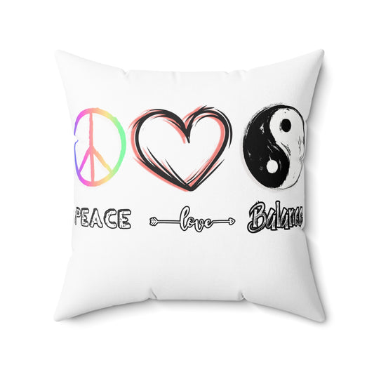 Double sided peace love balance Pillow