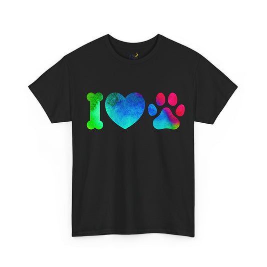 Paw Print Unisex Tee - I Love Dogs Shirt