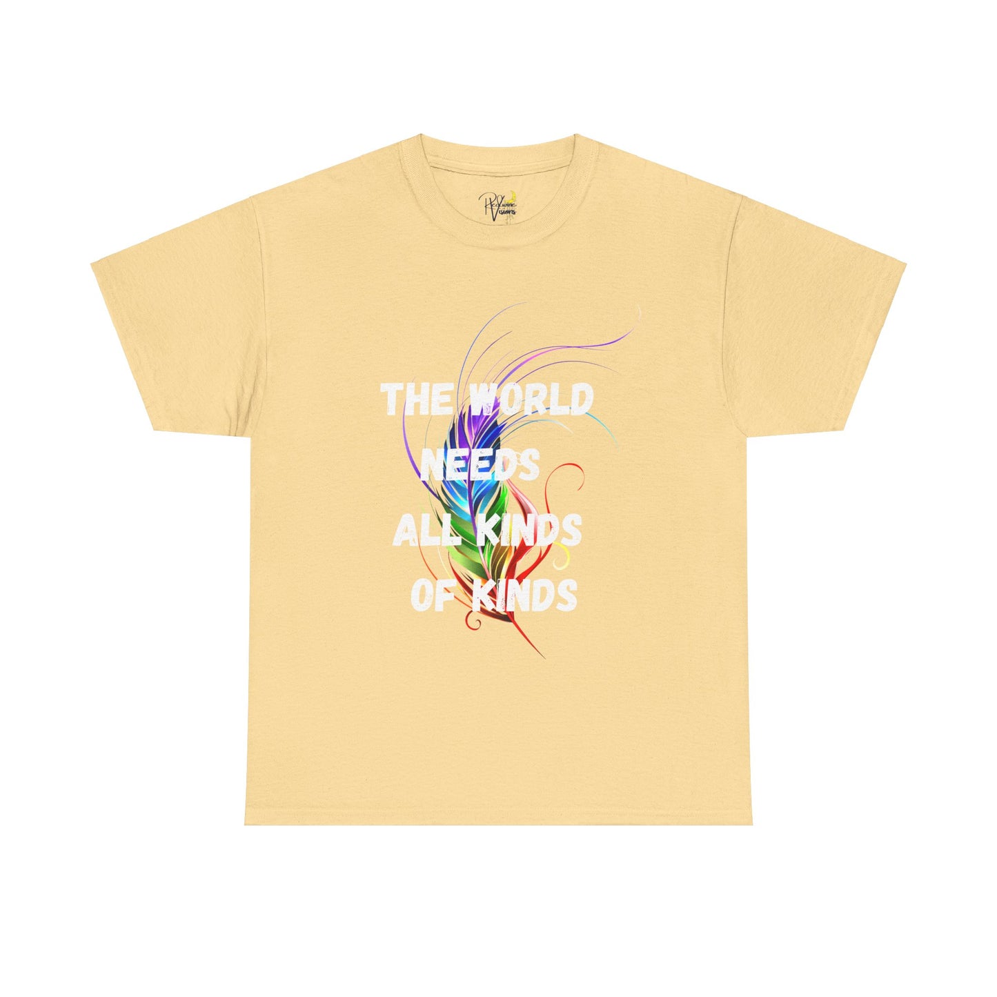 Colorful Feather Unisex Tee - The World Needs All Kinds of Kinds